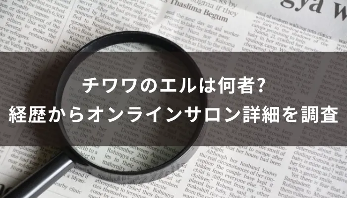 チワワのエルは何者?経歴からオンラインサロン詳細を調査
